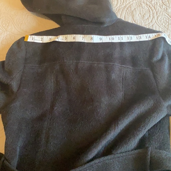 SENTALER BLACK ALPACA WOOL 3/4 CAR COAT - Picture 12 of 16